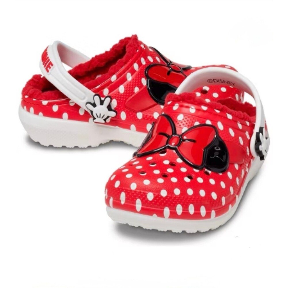 Crocs Kids Minnie Mouse Classic Lined Clogs J 1 Like New